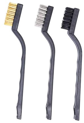 Small Wire Brush - 3 Wire Brush Set,Mini Stainless Steel Wire Brush,Brass Wire Brush Metal Rust Remover Brushes Brass Brush,for Cleaning Rust,Welding Slag&Rust,Greasy Dirt(stainless Steel+Brass+Nylon)