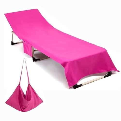 Mikrofaser Schonbezug für Gartenliege Strandhandtuch Liegenbezug Strandtuch, Schnelltrocknend/Mehrere Taschen/Leicht Liegestuhl Handtuch Sonnenliege Auflage, Strandliegenauflage Bezug(L6-1)