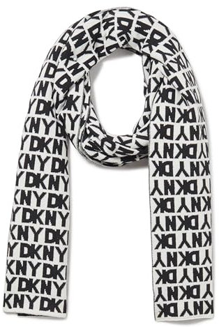 DKNY Damen Soft Logo Scarf Modischer Schal, Elfenbein, Einheitsgröße