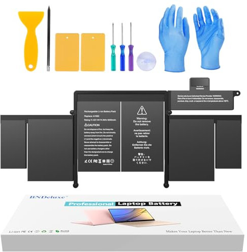 BNDeluxe A1582 Akku Ersatz, A1502 A1493 Akku für MacBook Pro Retina 13 Zoll (Ende 2013 Mitte 2014 Anfang 2015 Version) Echte Kapazität 11,42 V 74,9 Wh 6559 mAh
