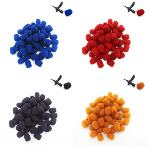 Ersatz-Mikrofonabdeckung für Mini-Headset, hohe Elastizität, Schaumstoff, 10 Stück, Blau (Orange)