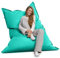 Bruni Riesen-Sitzsack Caree in Türkis – rechteckiger XXL-Sitzsack mit 140x180 cm und 400 l Füllung, Bean-Bag mit Innenhülle, Liegesack, Abnehmbarer Bezug, Indoor und Outdoor, aus Deutschland