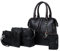 BOTCAM Tragetaschen-Set für Damen, modische Handtaschen, Geldbörse, Tragetasche, Schultertasche, Henkel oben, Satchel-Geldbeutel-Set, 4-teilig Aigner Taschen Damen Groß (Black, One Size)