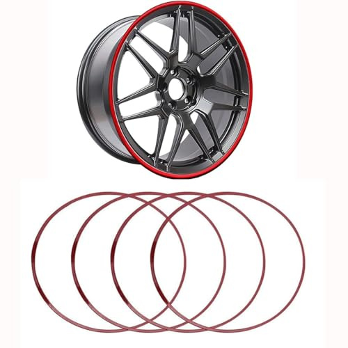 Felgen Reparaturset 17-22 Zoll Felgenrandschutz Aus Leichtmetall, 4-teiliger Antikollisionsschutzring For Autoradnaben, Selbstklebender Randstreifen Zur Fahrzeugmodifizierung For Selbermachen, For All