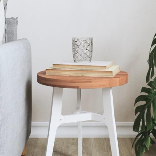 ZEYUAN Tischplatte Ø30x2,5 cm Rund Massivholz Buche, Arbeitsplatte, Holzplatte, Schreibtischplatte, Waschtischplatte, Küchenarbeitsplatte - 355934
