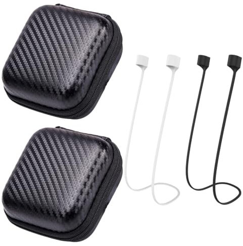 EIHI 2 Custodia Rigida per Auricolari,Borsa Protettiva per Accessori Elettronici in EVA Impermeabile,Antiurto Organizzatore,Astuccio con zip scomparto interno con retina, con 2 laccetti Magnetici