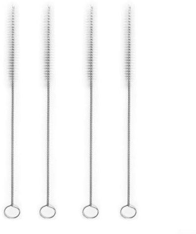 Stainless Steel Nylon Straw Cleaners, Set of 20, Removable Key for RING, Protects Items, Dishwasher Safe