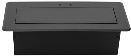 Enchufe empotrable, enchufe de mesa, enchufes retráctiles con 2 EU LAN HDMI y 5 V 2 A USB Typec cargadores negros, suelo o mesa