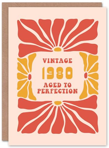 Artery8 Vintage Retro For Her Flower 60s Born 1980 Aged 45 Years Old 45th Birthday Card Mum Gran Wife