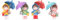 Okeeyseda Niedliche -Mädchen-Figuren, Fensterbank-Mini-Landschaftsfigur, Schreibtisch-Ornament, 4-Teilig