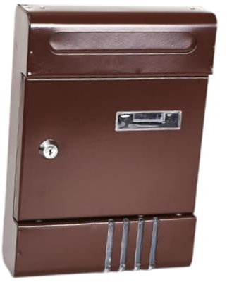 perfk Wandfächer für Wall Mount Montage für externe Zeitungen Briefkasten abschließbare Security Mailbox Minimalist Drop Box Magazines Post für die Tür, Braun