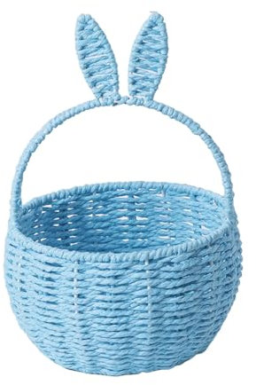 Osterkörbchen Mit Henkel, Kinder Osternest Korb, Oster Geschenktüten, Ostertüten Aufbewahrung Ostergeschenke Ostern Eier Süssigkeit Plätzchen, Handgeflochtenerb Kleiner Weidenkorb mit Henkel (Blau)