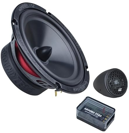 Ground Zero GZRC 165.2SQX-IV – 2-Wege Komponentensystem, 165 mm Lautsprecher, 120 W RMS, SQ-Serie, inklusive Hochtöner & Frequenzweichen, für Car-HiFi Premium-Klang
