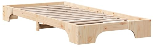 vidaXL Bettrahmen Natur 80 x 200 cm Massives Kiefernholz