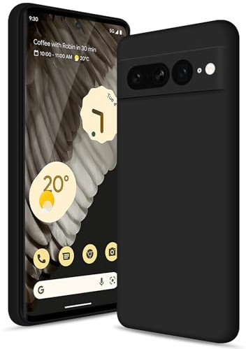 Btstring Case for Google Pixel 7 Pro, Black | Soft Silicone, Upgraded Camera Protection, Shockproof Slim, Anti-Scratch Microfiber Lining