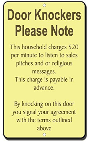 Yelacecca Tin Sign Doors Knockers Please Note Funny 8X12 Inches