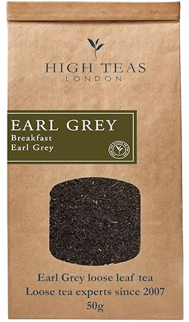 Breakfast Earl Grey Loose Leaf Tea 50g | Strong China & Ceylon Blend with Bergamot | Premium Loose Tea Earl Grey