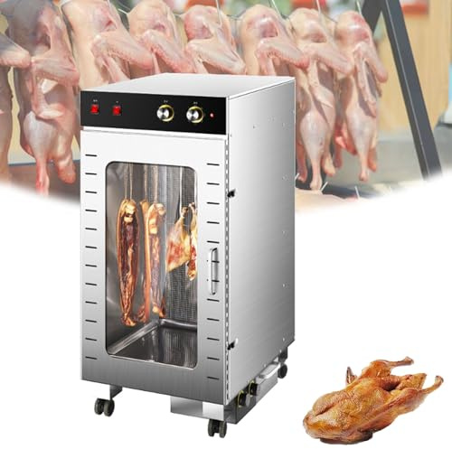 Rotary Meat Drying Machine, Large-Scale Food Dehydrator, Stainless Steel Drying Machine, Rotating Oven for Drying Biltong, Meat, Vegetables and Fruits.(80 Catties Per Time)
