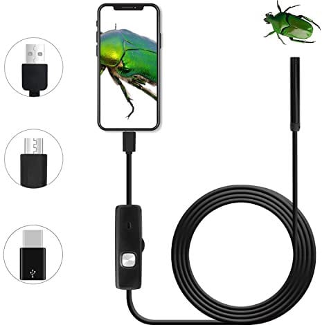 QiCheng&LYS Telecamera di ispezione Wireless, endoscopio WiFi Impermeabile 1200P ad Alta Definizione, Adatta per Smartphone Android e iOS Tablet Computer Desktop (2m)