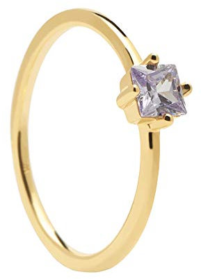 PdPaola Damen-Damenring 925er Silber Zirkonia 56 Gelbgold 32013920