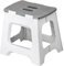 Vigar - Taburete Plegable - Modelo Compact Zeroline - 32 cm de Altura - 80% Plástico Reciclado - Ideal Cocina, Baño y Camping - Escalón Peldaño Infantil - Gris