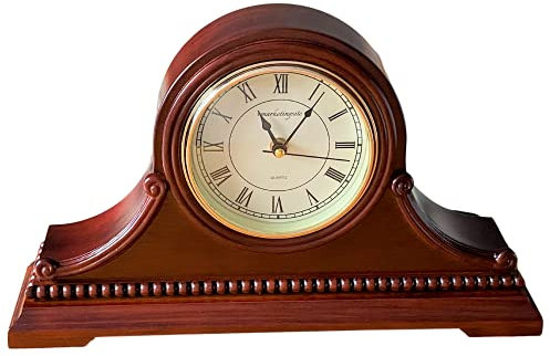 vmarketingsite Kaminuhren, batteriebetrieben, leise Holz-Tischuhr mit Westminster Glockenspiel auf der Stunde, massives Holzregal, dekorative Kaminuhr, 22,9 x 40,6 x 7,6 cm (römische Ziffern)