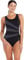 Zoggs Women's Sandon Scoopback Swimsuit with Foam Cups and Tummy Control, Black/Eco Fabric, 44-inch Size 20 UK