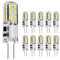 JAUHOFOGEI G4 LED 12V Lampe, 1W LED Leuchtmittel Birne ersetz 10W Halogen Stiftsockellampe, Mini Glühbirnen, Kaltweiss, Nicht Dimmbar, 10 Stück