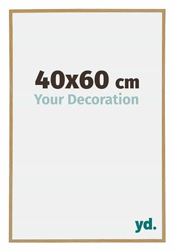 Your Decoration - Bilderrahmen 40x60 cm - Buche Hell - Bilderrahmen aus Kunststoff mit Acrylglas - Antireflex - 40x60 Rahmen - Evry