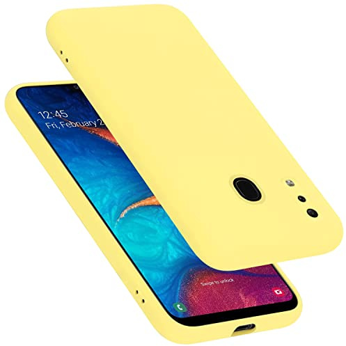Cadorabo Hülle kompatibel mit Samsung Galaxy A20 A30 M10s Schutzhülle TPU Silikon Case Liquid Design Slim Kratzfest Liquidsilikon Microfaser Case Hülle für Galaxy A20 A30 M10s in Gelb