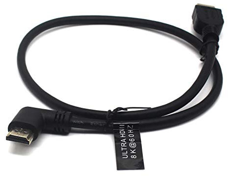 AWADUO 8K HDMI 2.1 Kabel Stecker auf Stecker mit 90 Grad rechtwinklig, Ultra Cord High Speed HDMI 8K@60Hz 4k@120Hz, HDMI 2.1 Kabel kompatibel mit Monitor/Projektor/HDTV(0.6M)