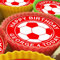 Any Colour Football United FC - Red - 20 x 5cm Personalised Edible Cupcake Toppers on Premium Icing