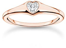 THOMAS SABO Damen Ring Herz roségold 925 Sterlingsilber, 750 Roségold Vergoldung TR2390-416-14
