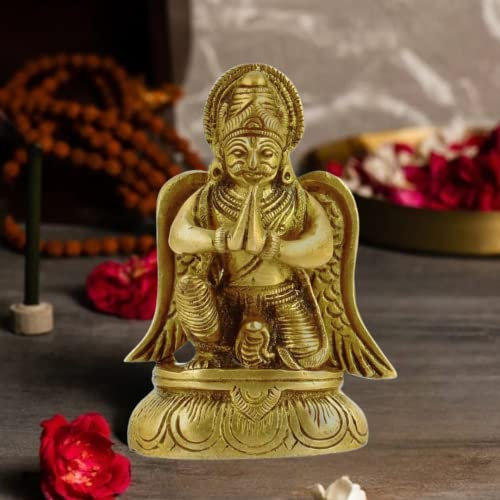 The Advitya Messing-Garuda Statue Vishnu Vahan | Garuda Idol Messing | Vishnu Fahrzeug Adler Murti | Heimdekoration/Büro/Geschenk (Höhe 9,1 cm, Gewicht 340 g)