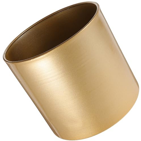 Eisen Moderner Dekorative Blumentopf mit Entwässerungsloch, Runder Metall-Pflanzgefäß Indoor Outdoor für Wohnzimmer, Küche, Büro Golden 18cm