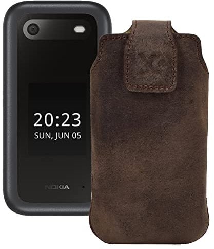 Suncase Original Leather Flip Case Compatible with Nokia 2660 Antique Brown