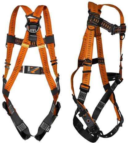 Malta Dynamics Javelina Safety Harness for Fall Protection, Lightweight & Comfortable Construction Harness, Roof Harness with Tongue & Buckle Legs - OSHA/ANSI Compliant