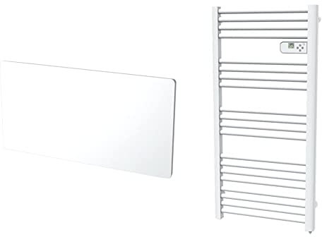 Carrera 051173 Panneaux Rayonnant en Verre Blanc LCD 1000W & Cayenne 048920 Sèche-Serviette Jupiter Lcd - 500 W