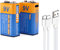 SZEMPTY Batterie ricaricabili al litio da 9 V, 6F22 USB agli ioni di litio da 9 V, 650 mAh, con cavo di ricarica di tipo C, ricarica rapida in 1,5 ore, confezione da 2