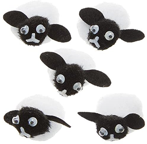 Baker Ross FX478 Mini Easter Lambs - Pack of 15, 3D Easter Embellishments for Kids Crafts