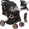 YITAHOME Hundewagen Hundebuggy Bis 20kg, mit Aufbewahrungskorb, 4 Rädern, Faltbarer Katzenwagen, Tragbarer Haustier Kinderwagen, Leicht, Praktisch, Abnehmbar (Schwarz)