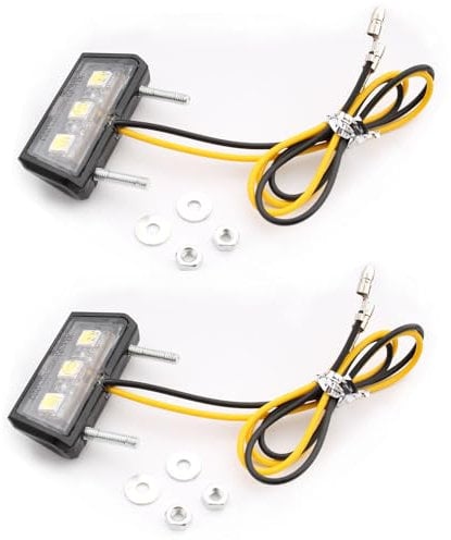 VISSQH 2 Pack LED Number Plate Light, motorcycle license plate light 12V Mini LED Number Plate Light (white light)