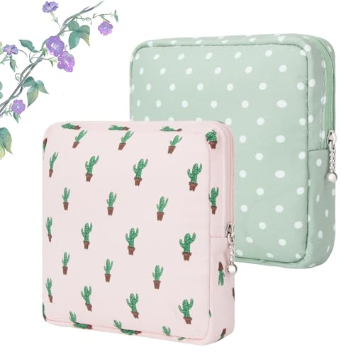 Desing Wish 2 Pezzi Porta Assorbenti da Borsa con Cerniera Ragazza Porta Assorbenti Trucchi Borsa Cosmetica Pochette Donna Beauty Case Trousse da Viaggio Bustina Portatutto Regali Compleanno Natale