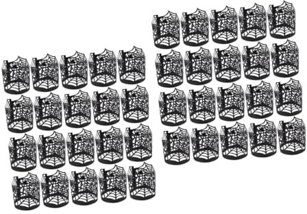 DOITOOL 100 Stk Spinnennetz Lampenschirm Spinnennetz-kerzenverpackungen Led Batterie Kerzenverpackung Teelichthalter Dekorativ Halloween-cupcake-verpackungen Papier Kandelaber Hochzeit