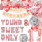 LaVenty Young and sweet only 17 Geburtstag Dekoration Ballon Feier Party Dekoration
