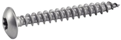 ACTON Vis à bois tête cylindrique large six lobes pour pentures - Inox A2 6x40 mm - Boîte de 100 - Vis, pointes, boulons