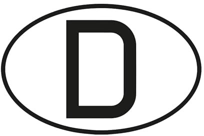 SL group - 1 Aufkleber D-Kennzeichen in 17,5 x 11,5 CM aus mit selbstklebender Folien-Rückseite - Hinweisaufkleber für Deutschland Kennzeichnung Pkw, Lkw, Motorrad, Wohnmobil- & wagen selbstklebend