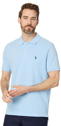 U.S. Polo Assn. Klassisches Poloshirt für Herren, Blau Oxford, XL