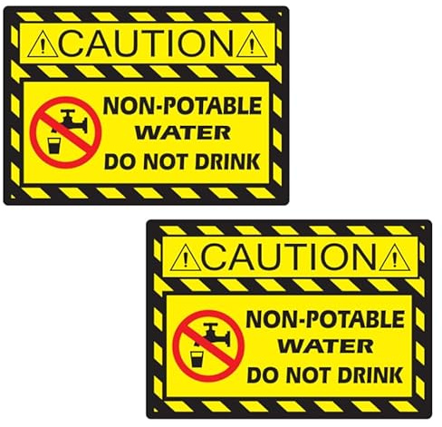 Aufkleber mit Aufschrift Non Potable, nicht für Trinkwasser, 8,9 x 12,7 cm, selbstklebend, Aufschrift Do Not Drink Safety Danger Caution, Aufkleber (10 Stück)