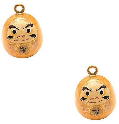 2St Damofu Fengshui Glücksglocke japanische -Glocke Windspiele Kleiner Glockenanhänger Mini-Glöckchen halsketen Watering Bell Glocke zubehör DIY Glocke hängen Golden Anneome